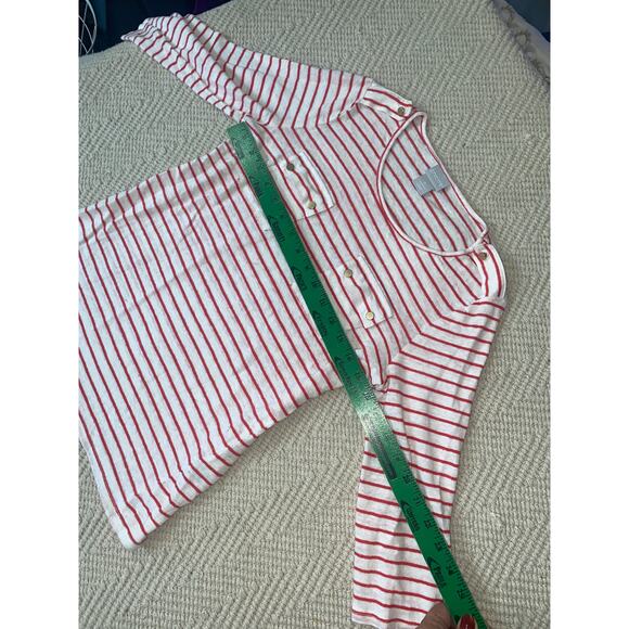 Chico's Size 0 Small Striped Nautical 3/4 Sleeve Top Costal Classic Preppy Linen - Picture 6 of 7